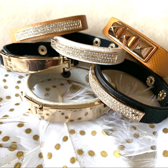 •Vegan Leather & Metal Mix• Bracelet Bundle - Picture 2 of 8